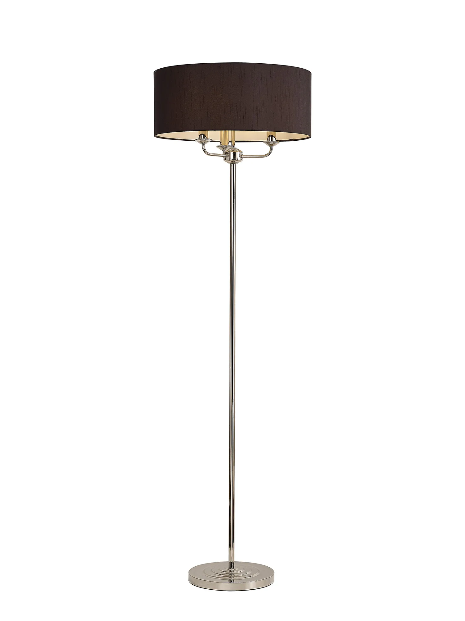 Banyan 45cm 3 Light Floor Lamp Polished Nickel; Black